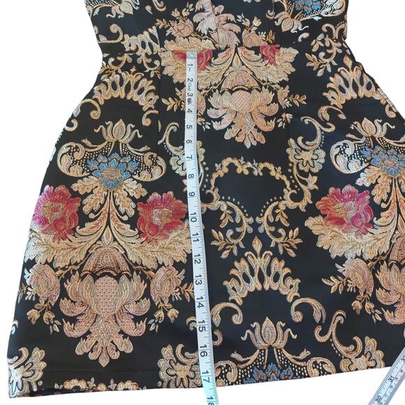 L'Atiste by Amy Mini Dress Size Med Embroidered Black Whimsygoth Wedding Guest - Picture 5 of 10